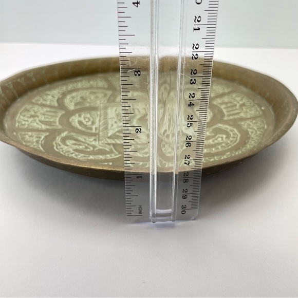 Brass Plate With Stand Damascene Handmade - Picture 13 of 15